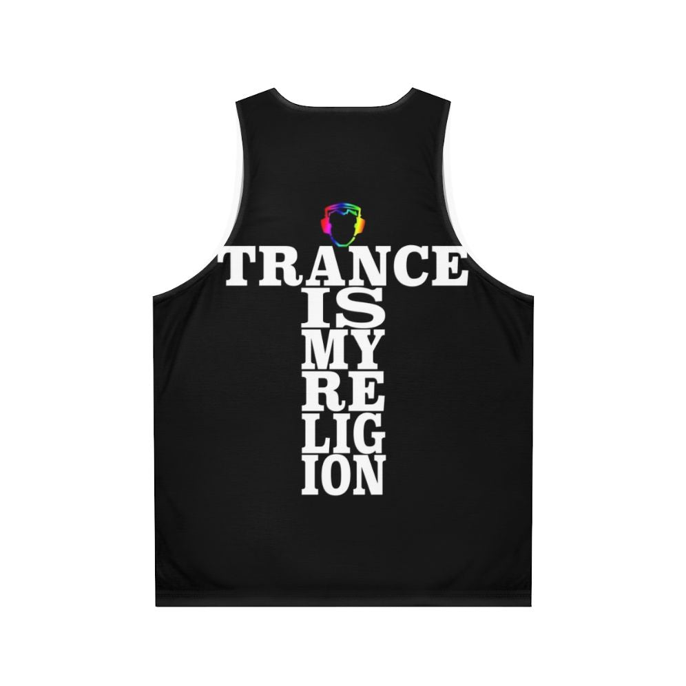 Trance music lover wearing a unisex tank top - Back