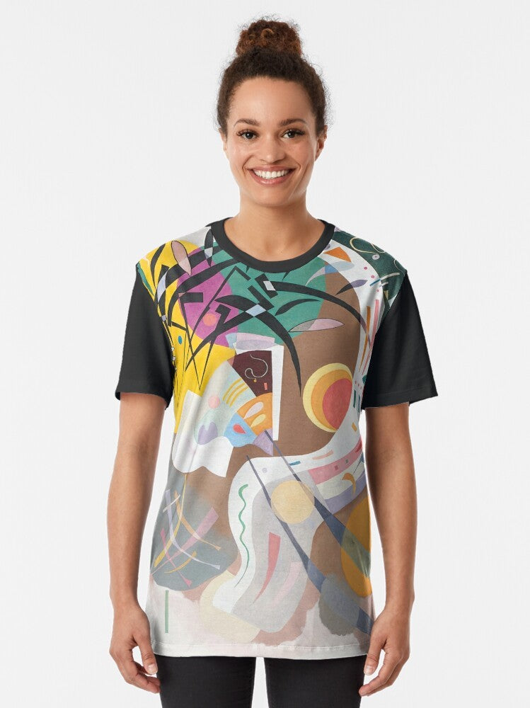 Wassily Kandinsky inspired abstract art t-shirt with colorful geometric design - Women