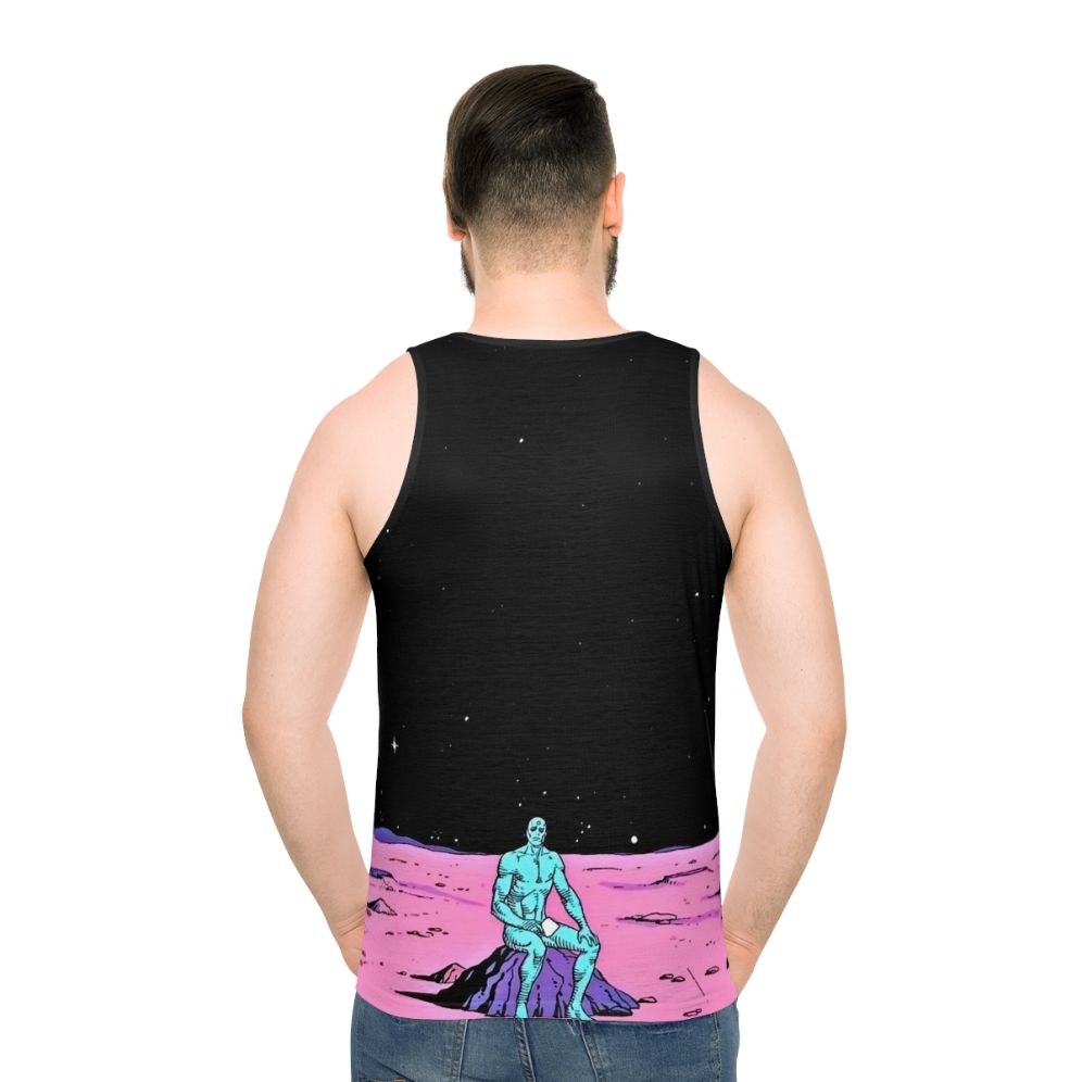 Dr. Manhattan Superhero Unisex Tank Top - men back