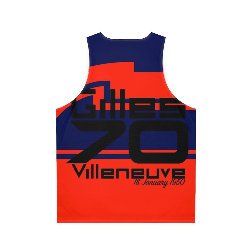 Gilles Villeneuve Ferrari Formula One Tribute Unisex Tank Top - Back