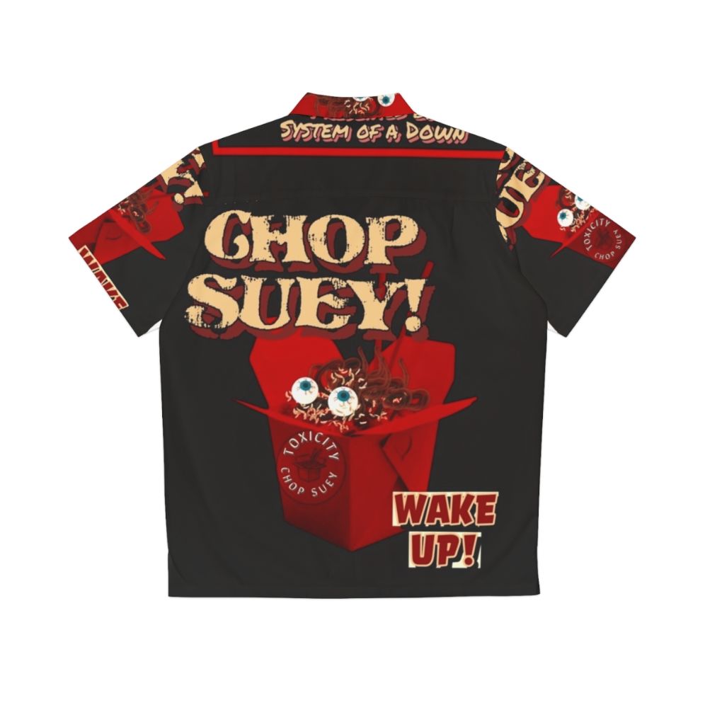 Chop Suey Hawaiian Shirt with Horror Themed Graphic - Back