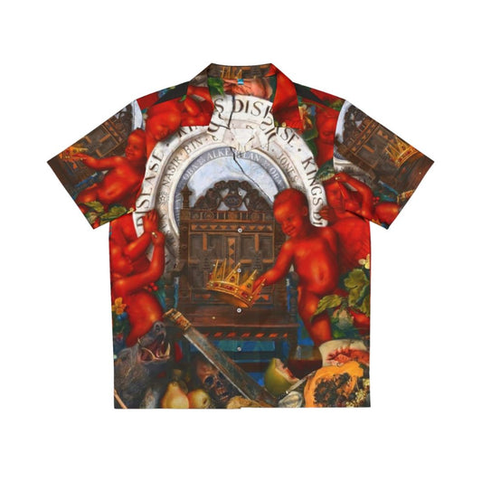 King's Disease Hawaiian Shirt featuring Nas logo and album artwork