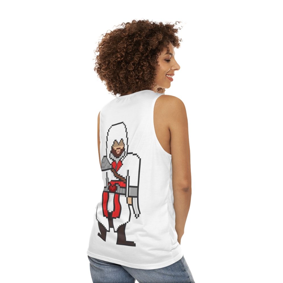 Assassin's Creed Ezio Auditore pixel art unisex tank top - women back