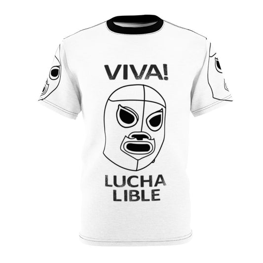 Nmh1 010 Viva Lucha Libre graphic t-shirt featuring Mexican pro wrestling and wrestling fan imagery