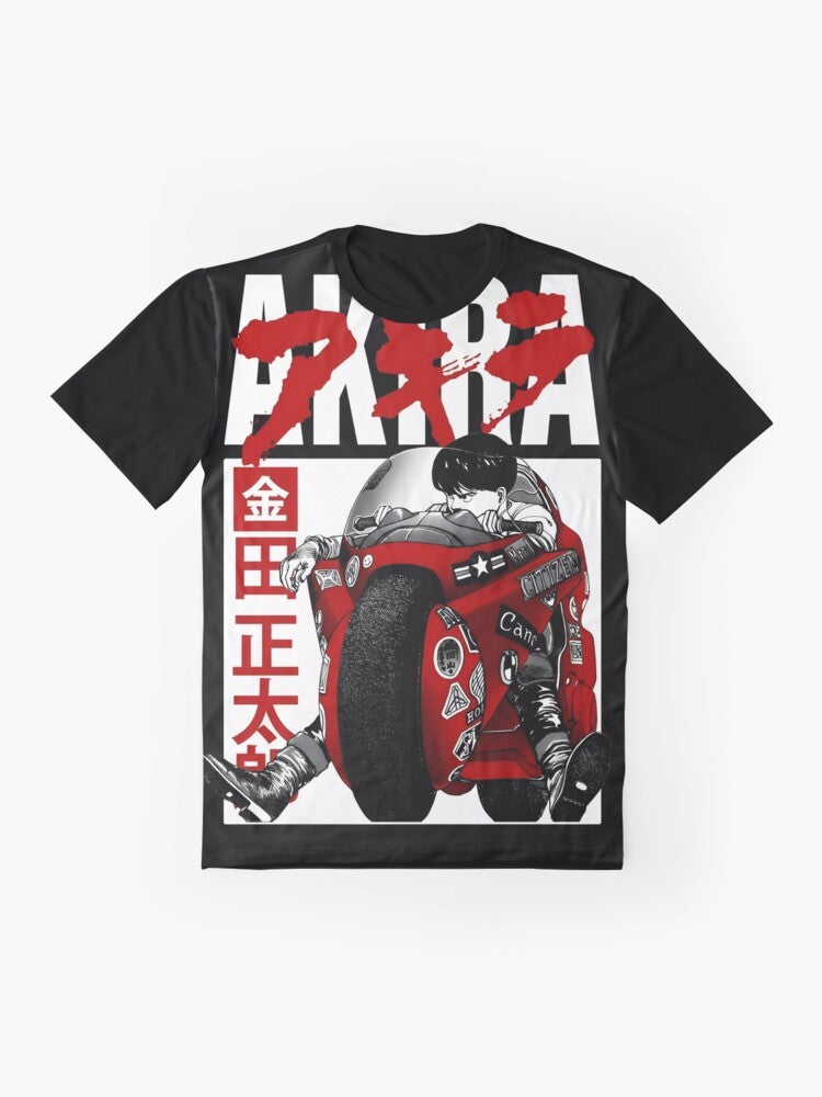 Akira fanart graphic t-shirt featuring characters from the iconic anime series - Flat lay