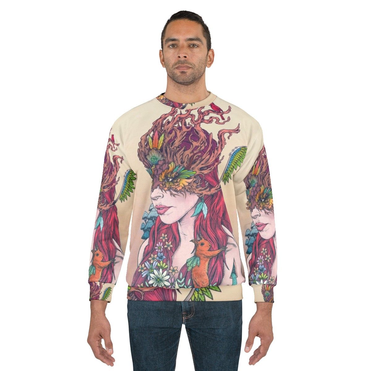 Nature-inspired "Before All Things" colorful sweatshirt - men