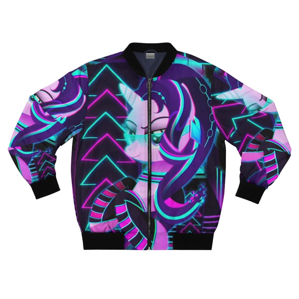 Synthwave bomber jacket featuring Starlight Glimmer from My Little Pony: Friendship is Magic