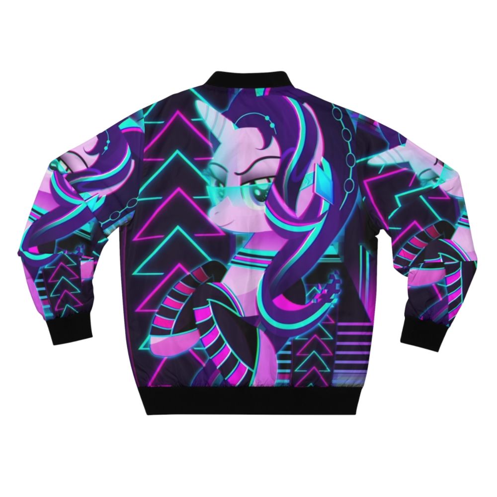 Synthwave bomber jacket featuring Starlight Glimmer from My Little Pony: Friendship is Magic - Back