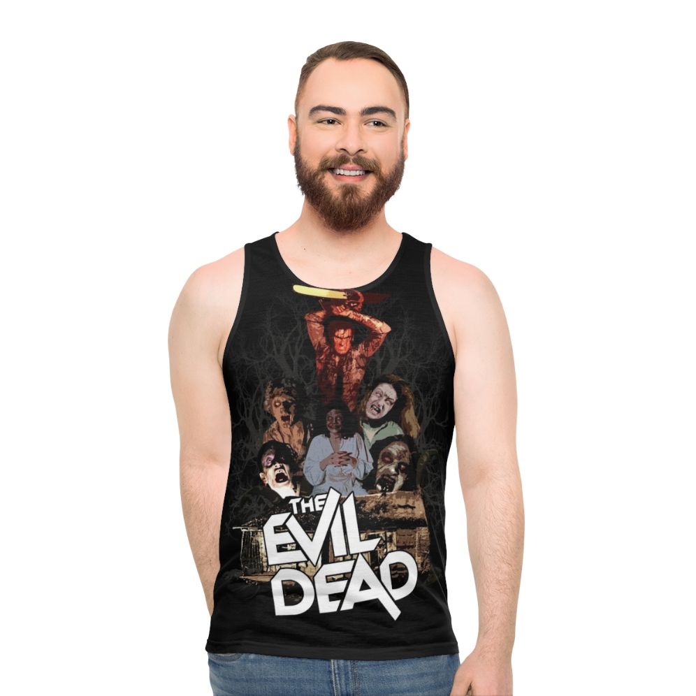 The Evil Dead Unisex Horror Tank Top with Ash Williams and Deadites - men