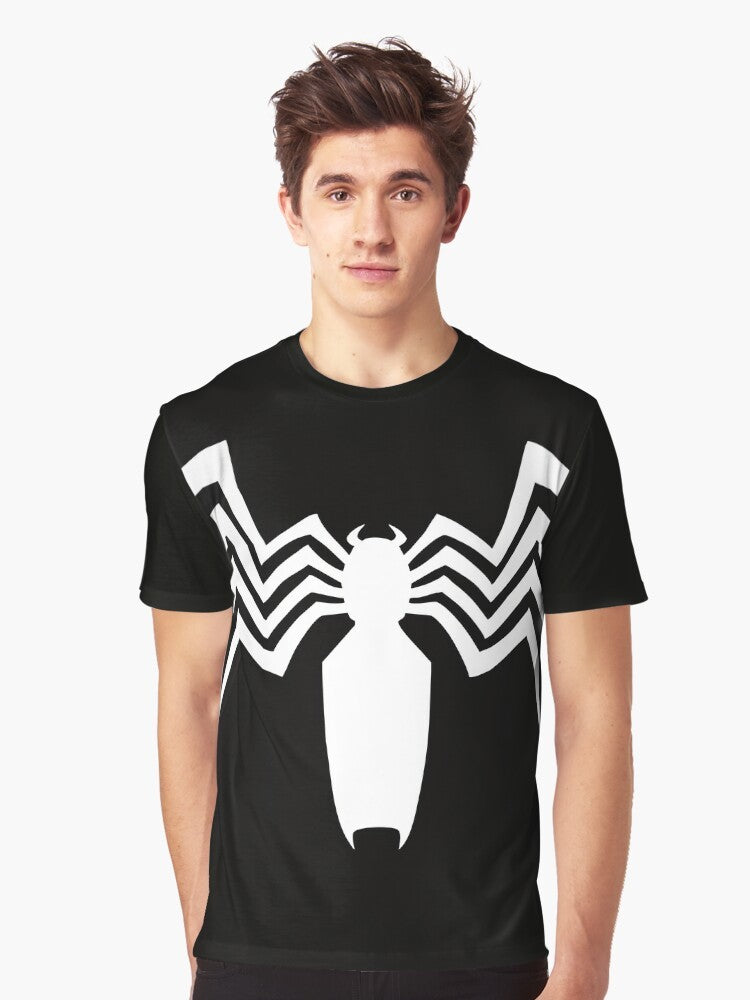 Venom symbiote graphic design on a black t-shirt - Men