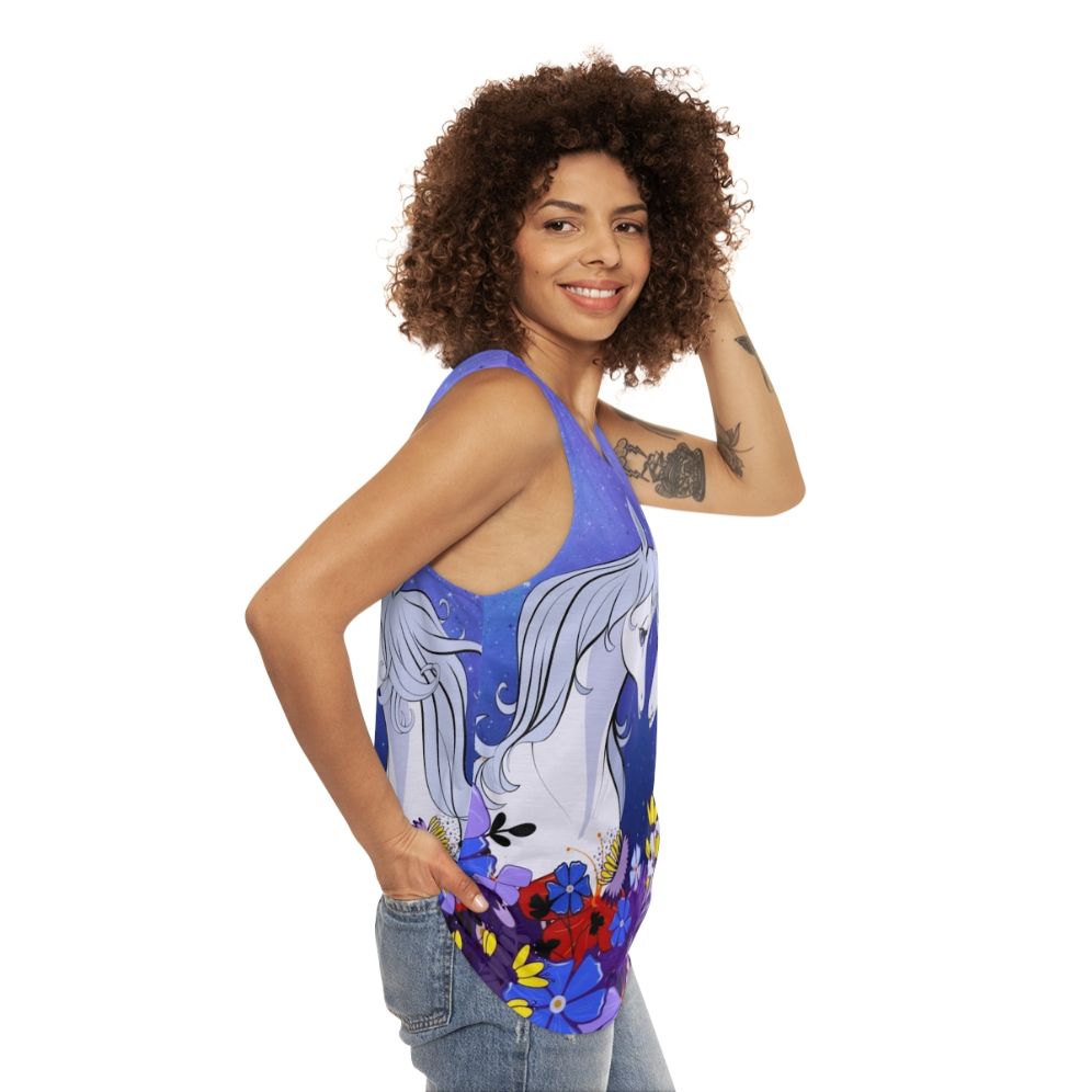 The Last Unicorn Unisex 80s Cartoon Tank Top - women side