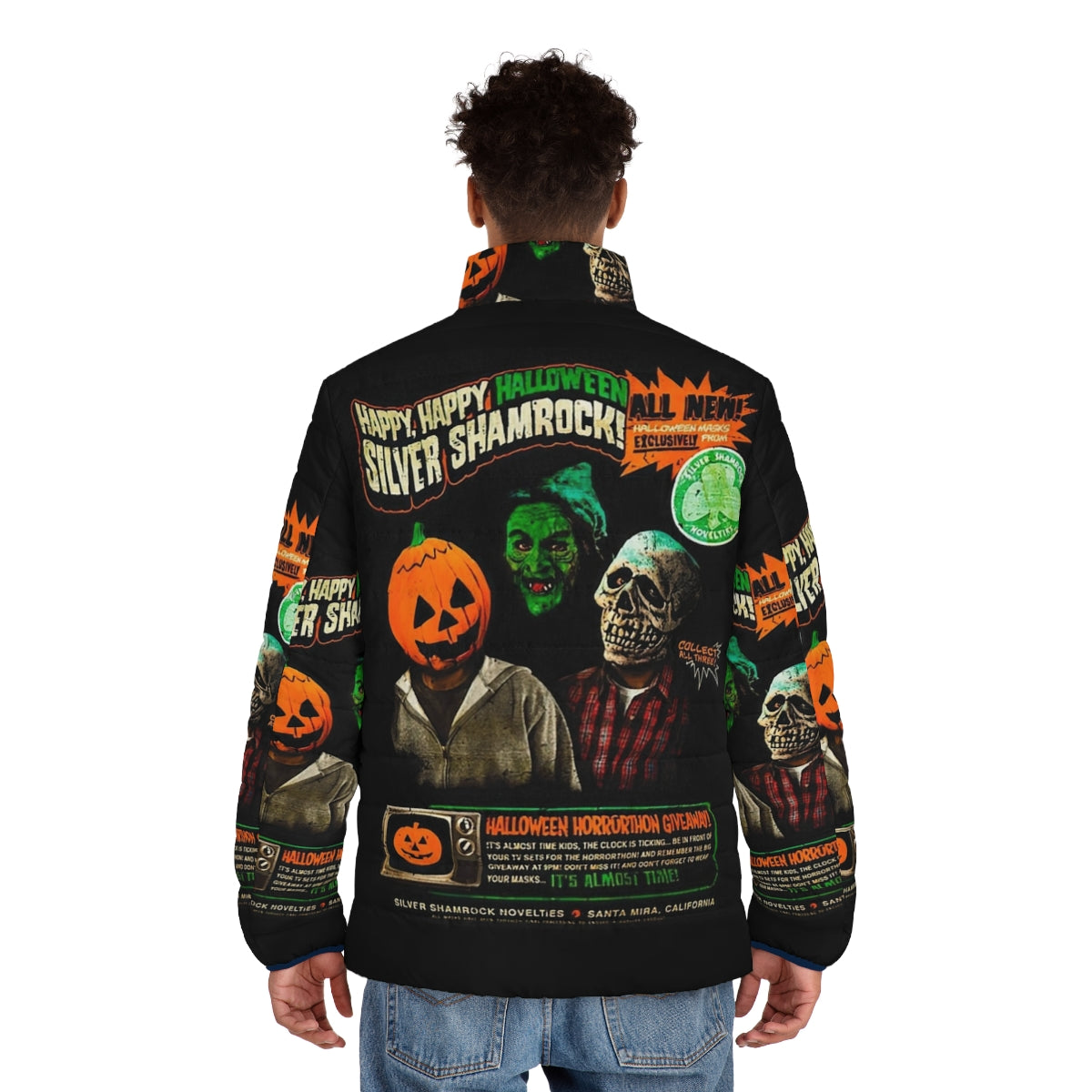 Puffer jacket inspired by the classic horror film Halloween 3: Season of the Witch - men back