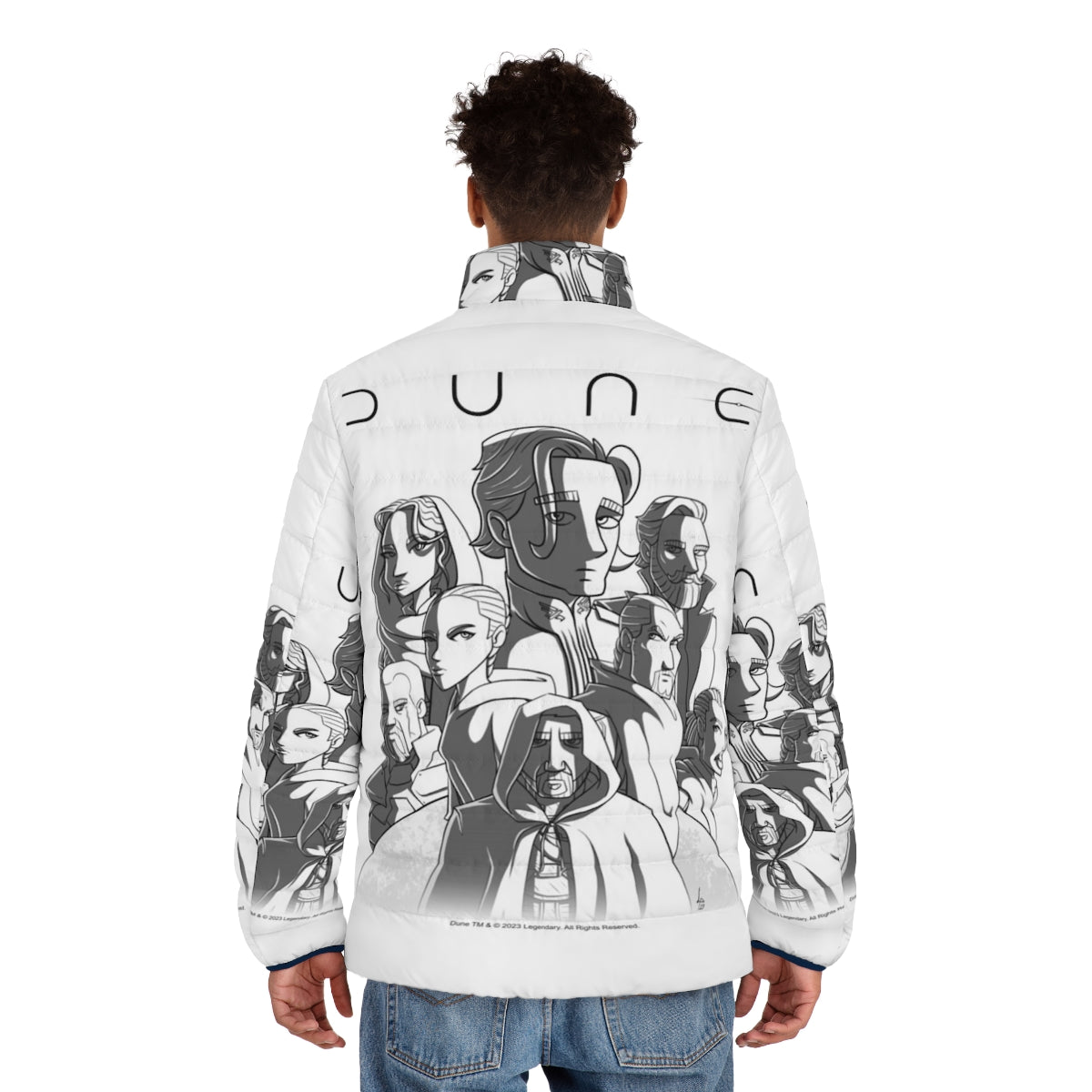 Dune 2020 Puffer Jacket with Iconic Dune Movie Branding - men back