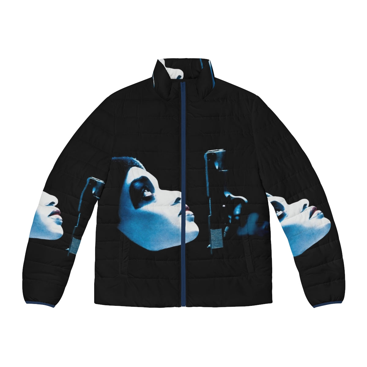 Ded Pres Puffer Jacket featuring a classic 90s black culture and bank robbery movie design