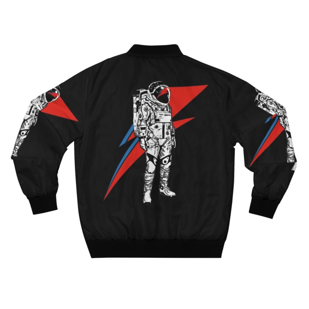 Bowie inspired bomber jacket with Ziggy Stardust and Goblin King graphics - Back