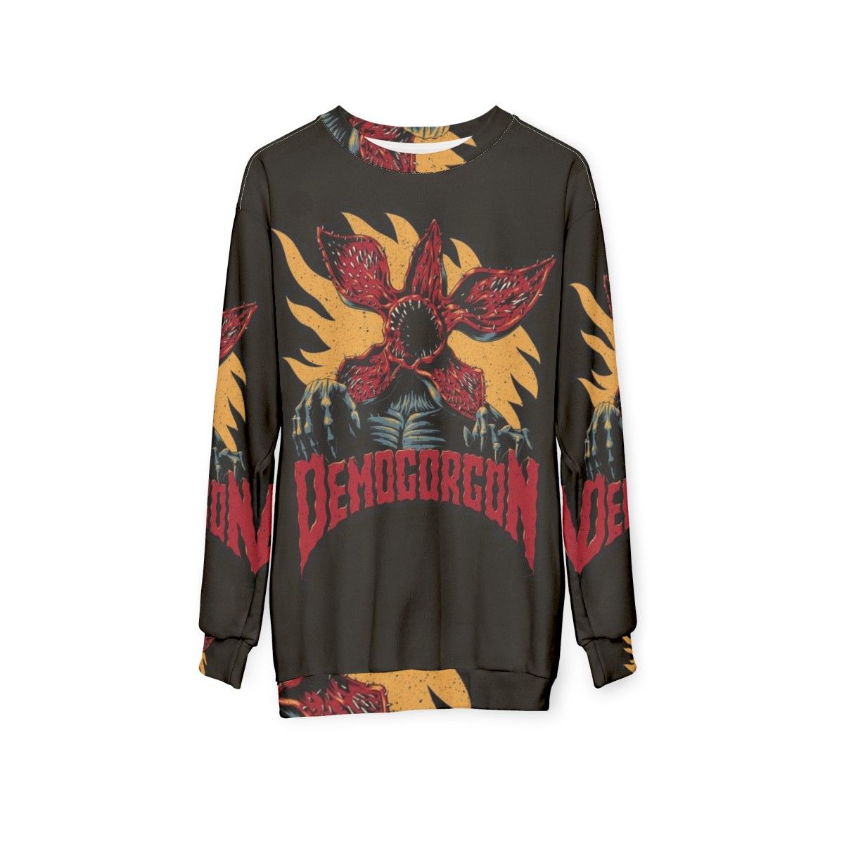 Demogorgon Sweatshirt 3 - Stranger Things Inspired Horror Pop Culture Apparel - hanging