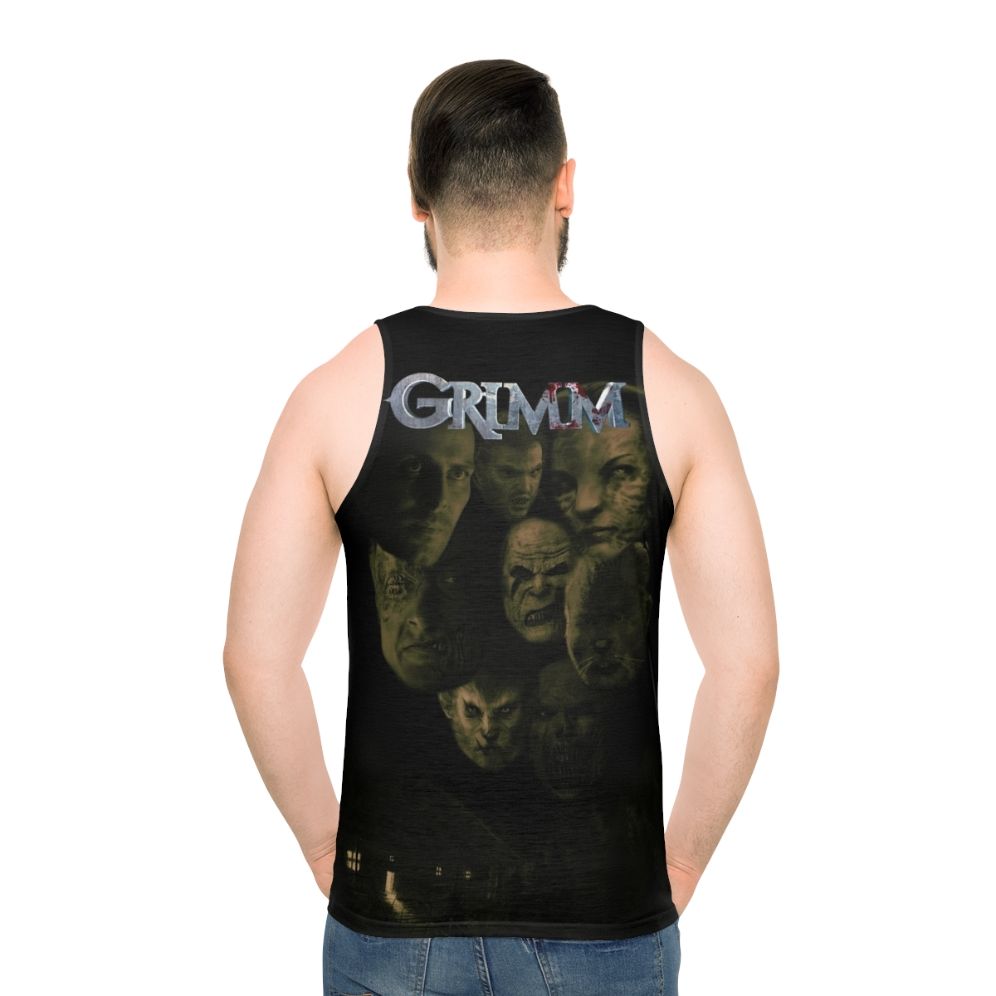 "Don't Panic, I'm a Grimm" Unisex Tank Top - men back