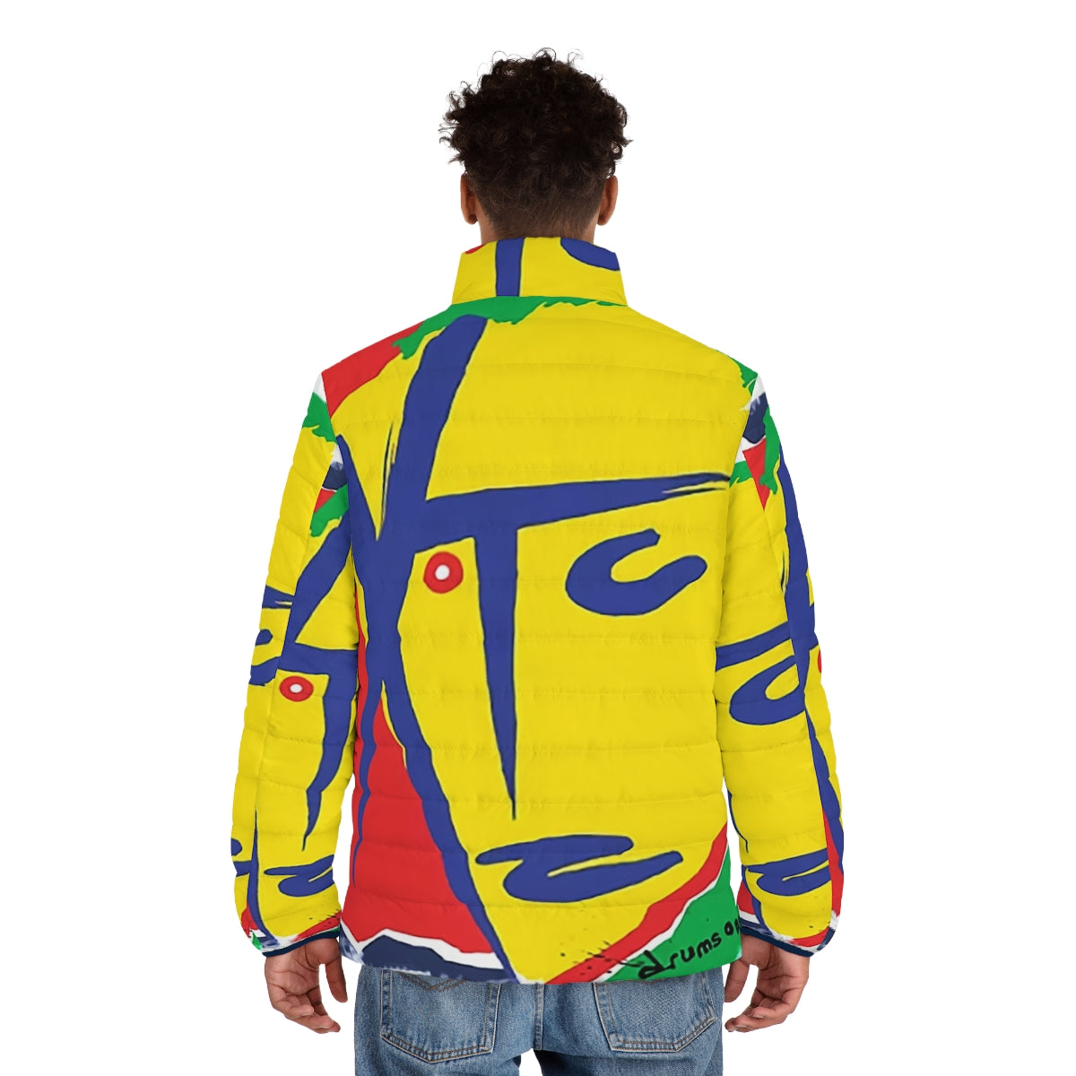 XTC Band Puffer Jacket with Iconic Album Cover Art - men back