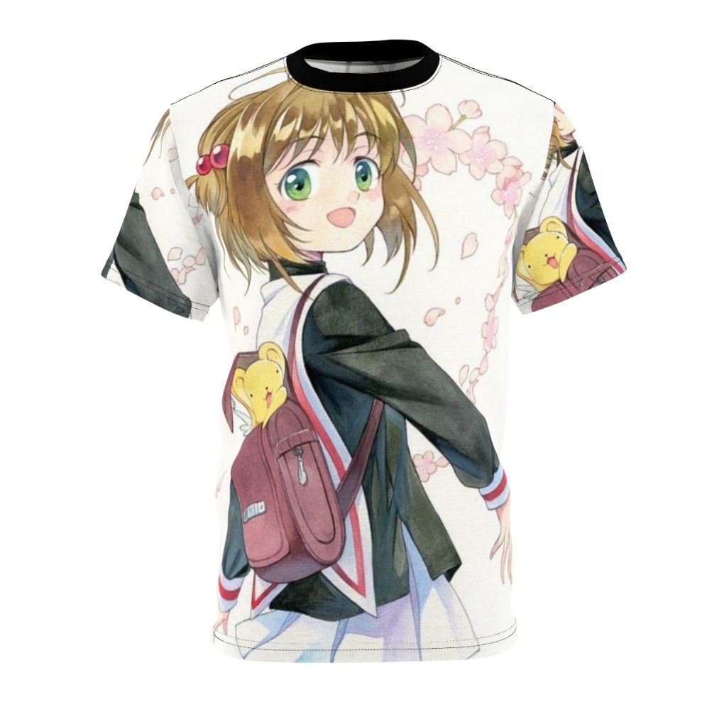 Vibrant Sakura inspired t-shirt design featuring characters from the beloved anime and manga series, Cardcaptor Sakura.