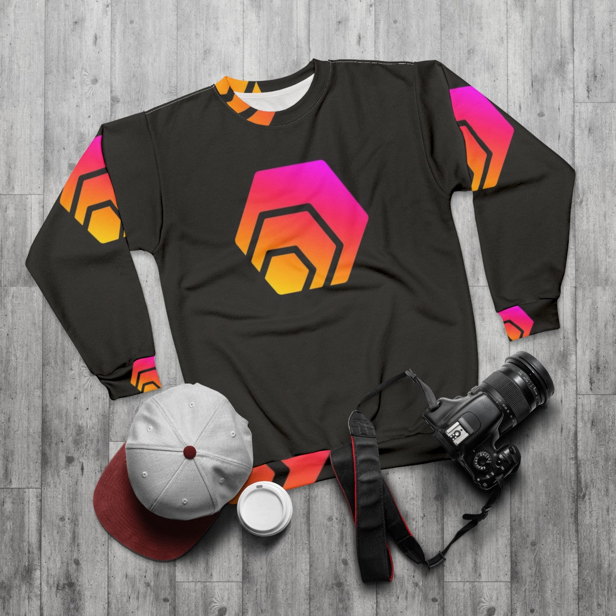 Hex Crypto Hexagon Logo Sweatshirt - flat lay