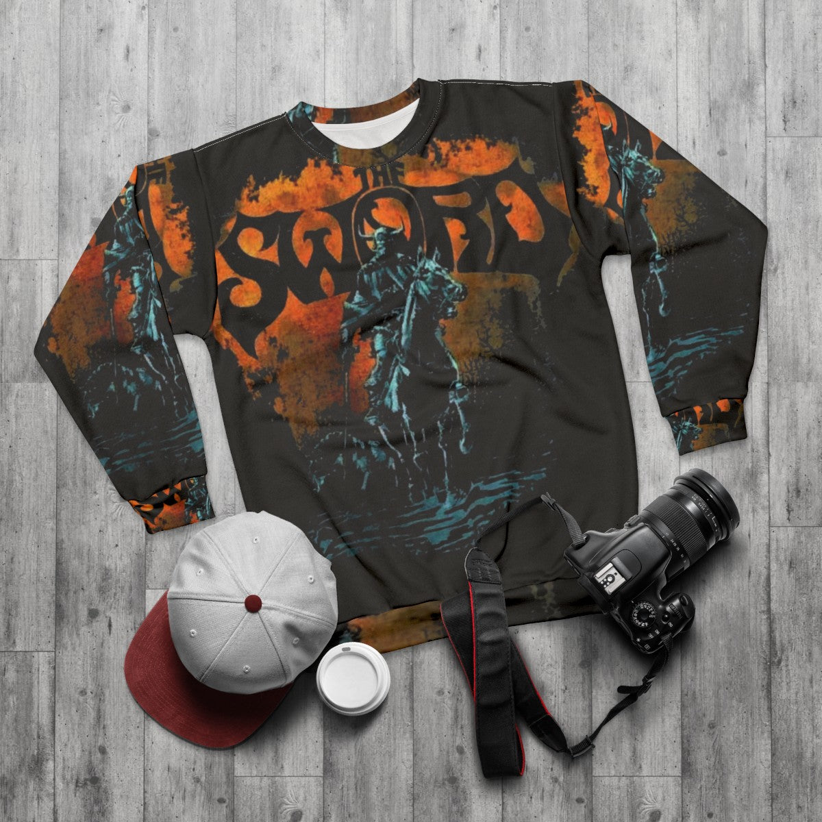 Sword Band Heavy Metal Sweatshirt - flat lay