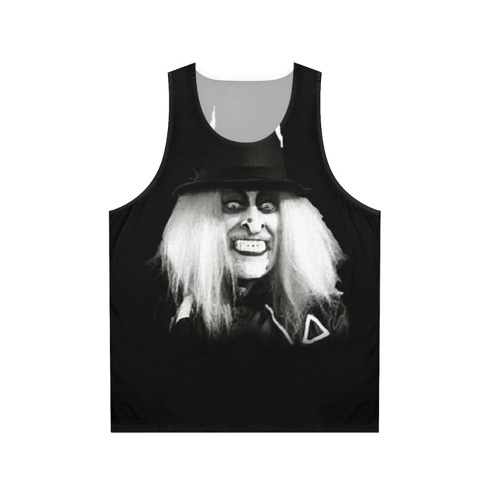 Zombo black background unisex tank top for Halloween and zombie fans