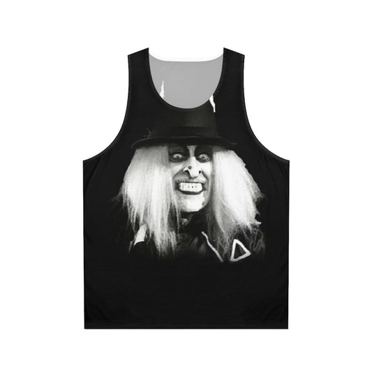 Zombo black background unisex tank top for Halloween and zombie fans