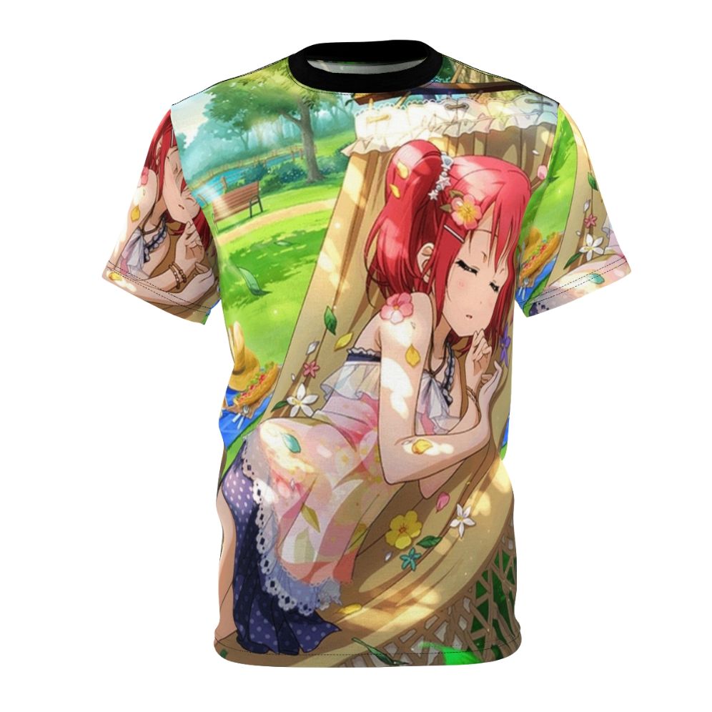 Spring-themed Aqours group t-shirt featuring characters from the Love Live! Sunshine!! anime series