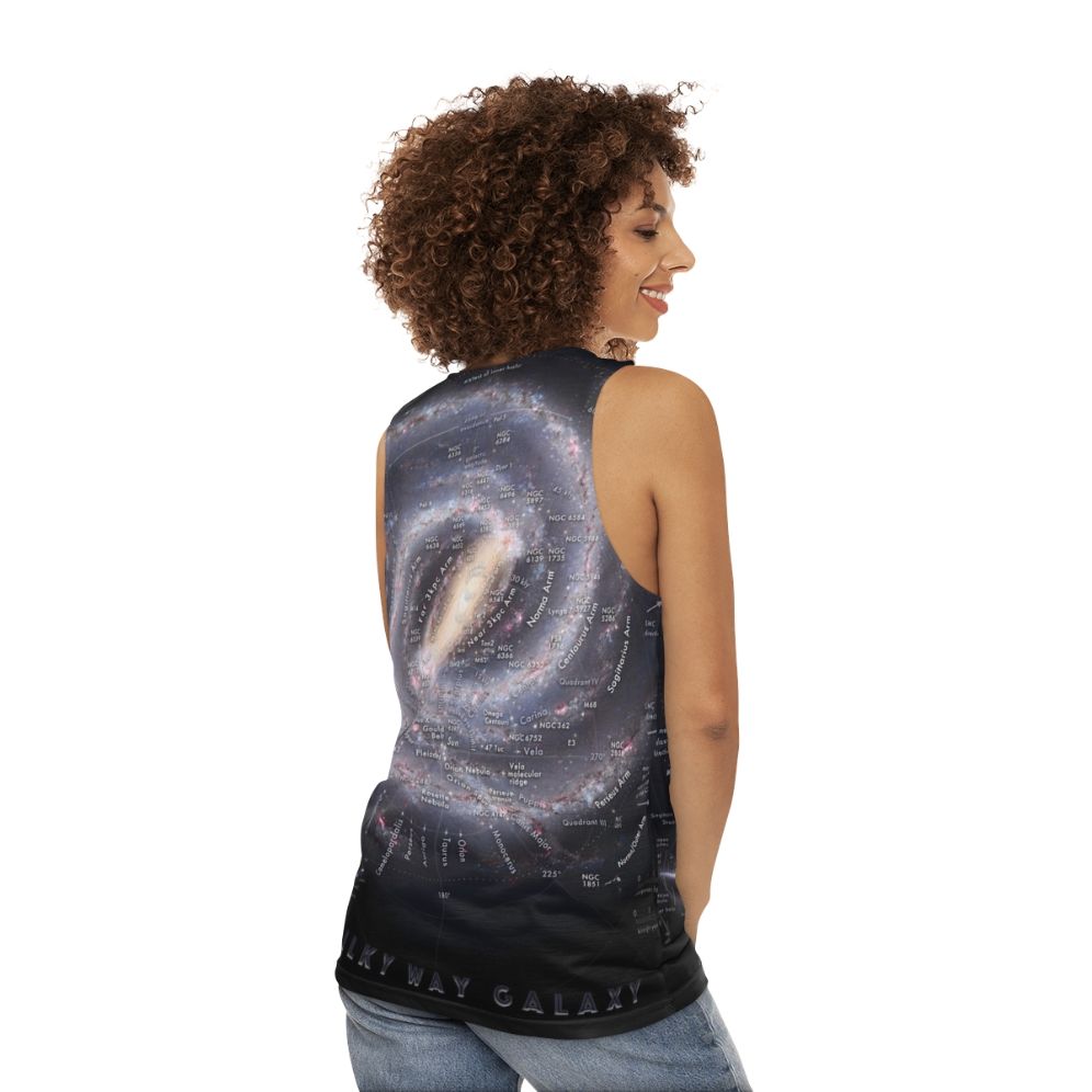 Milky Way Galaxy Map Unisex Tank Top - women back