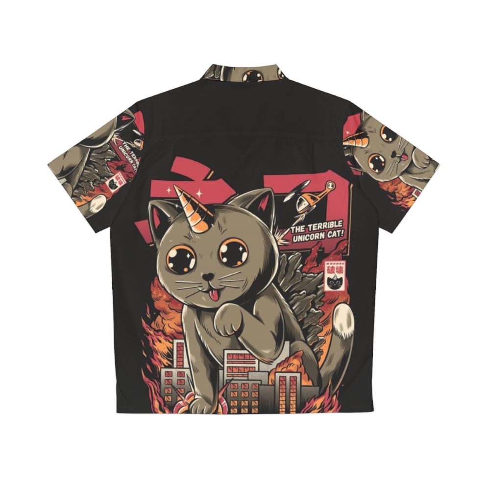 Catzilla Hawaiian Shirt with Cute Cat Kaiju Monster Design - Back