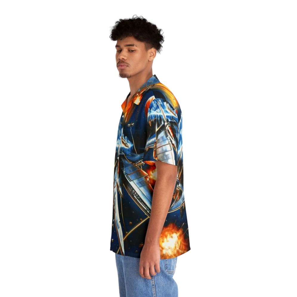 Gradius Gaiden Hawaiian Shirt with Radiant Silvergun and Ikaruga themed design - People Left