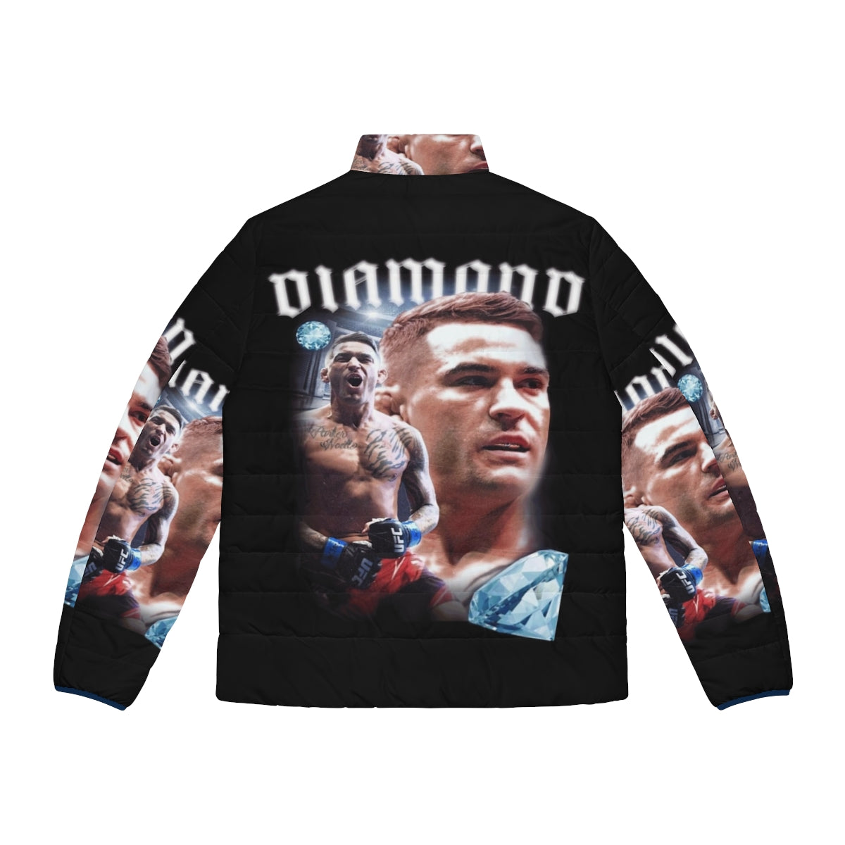 Dustin Poirier Diamond Logo Puffer Jacket - UFC MMA Fighter Merchandise - Back