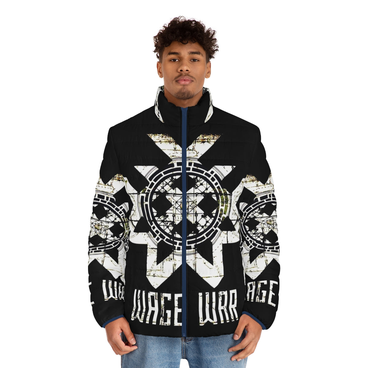 Wage War Puffer Jacket featuring heavy metal and metalcore inspired design - men front