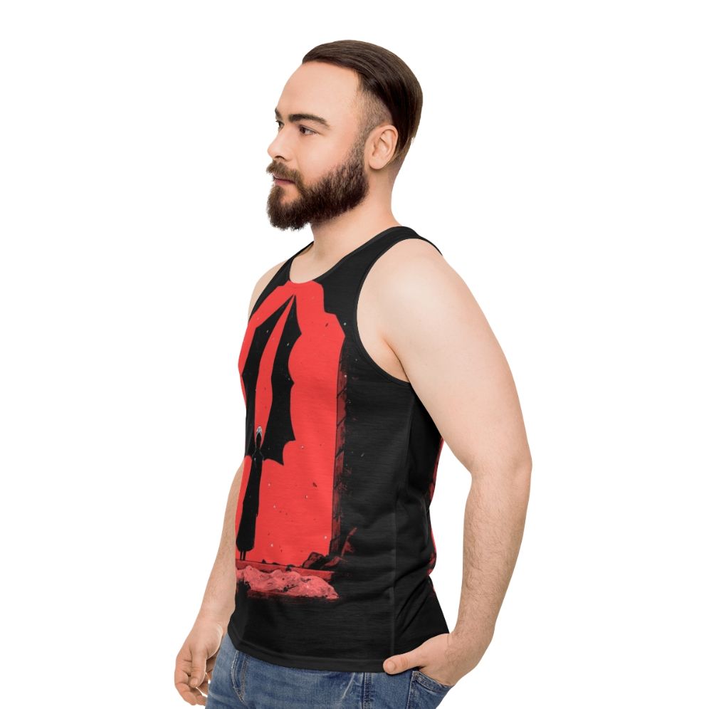 Red Wings of Fire and Blood Unisex Tank Top - men side