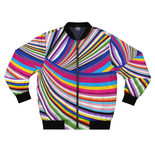 Colorful LGBTQ+ pride flags bomber jacket design