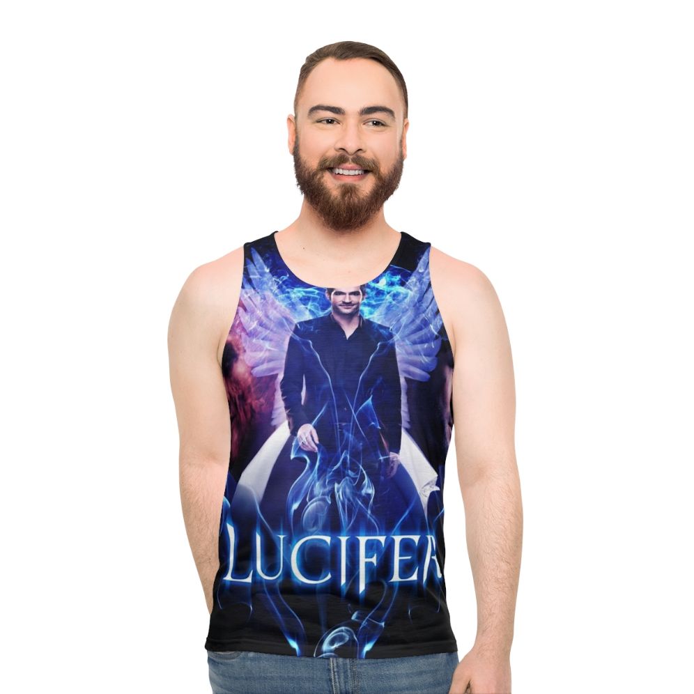 Lucifer Morningstar devil vs angel unisex tank top - men