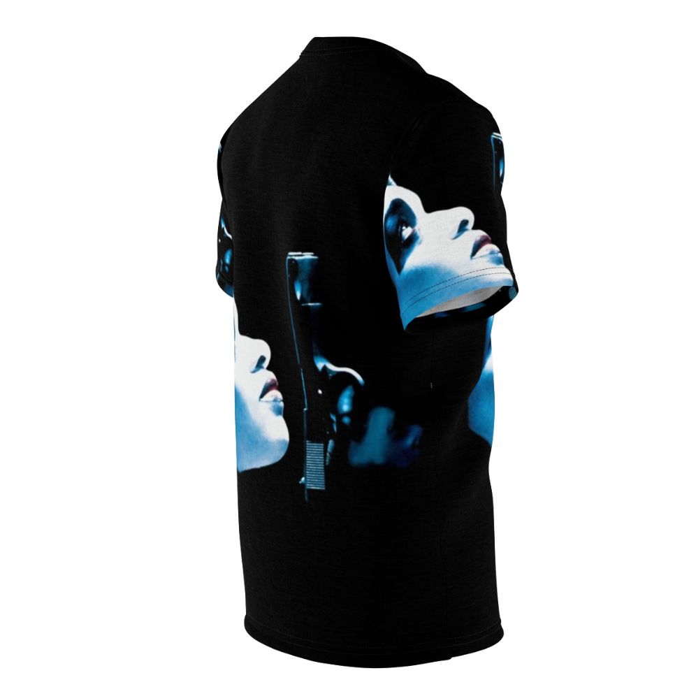 Retro style graphic t-shirt featuring a design inspired by the 1995 film "Dead Presidents" - men right