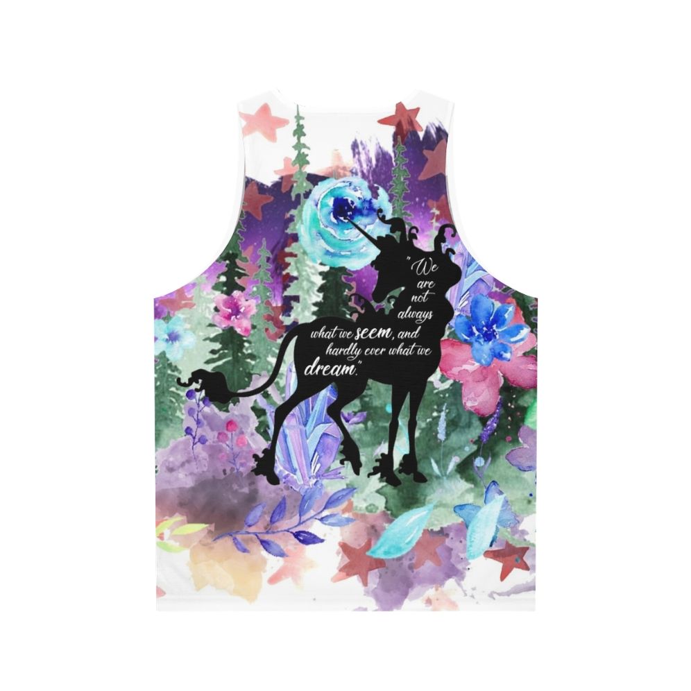 Unisex "The Last Unicorn" Quote Tank Top featuring Amalthea - Back