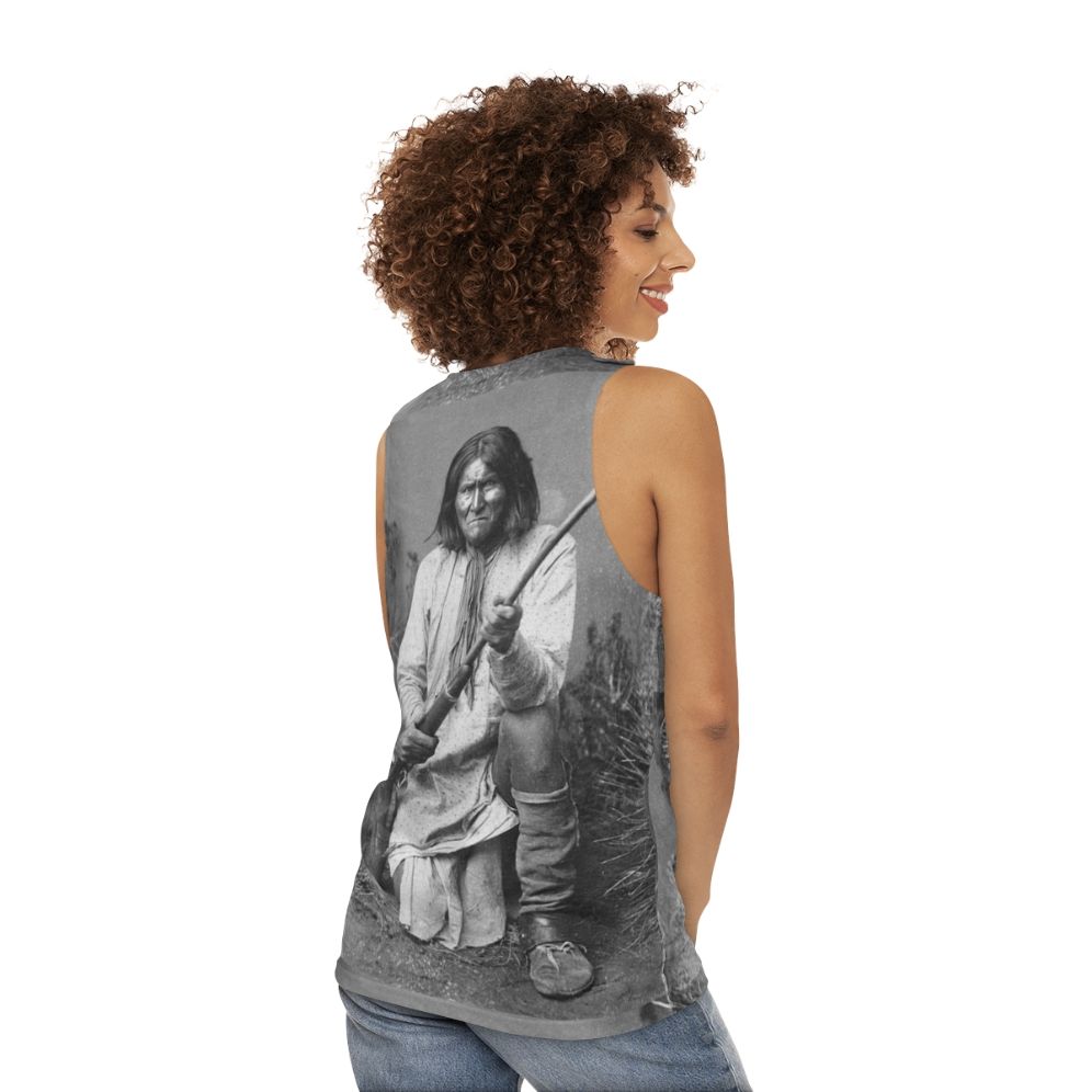 Geronimo unisex native american apache tribal tank top - women back