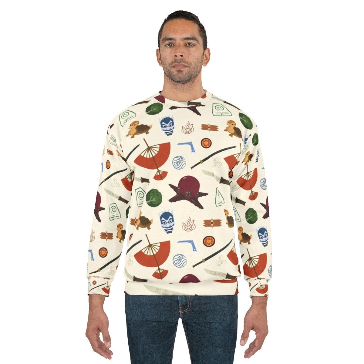 Avatar the Last Airbender inspired colorful pattern sweatshirt - men