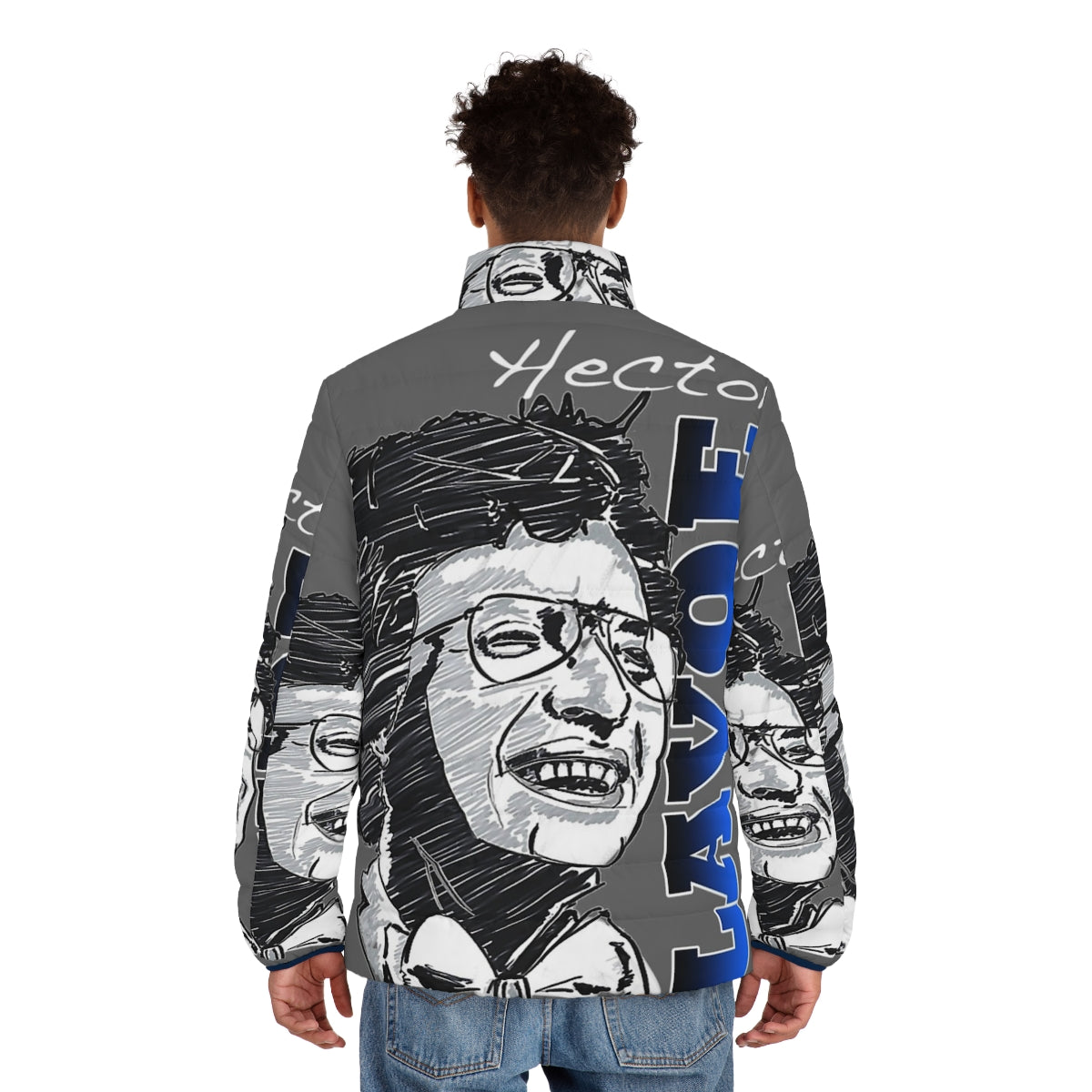 Hector Lavoe Salsa Singer Puffer Jacket - men back