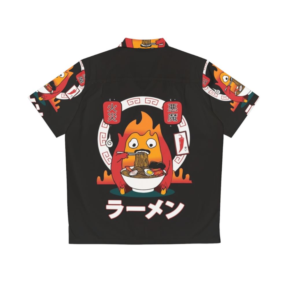 Spicy Calcifer Studio Ghibli Inspired Hawaiian Shirt - Back