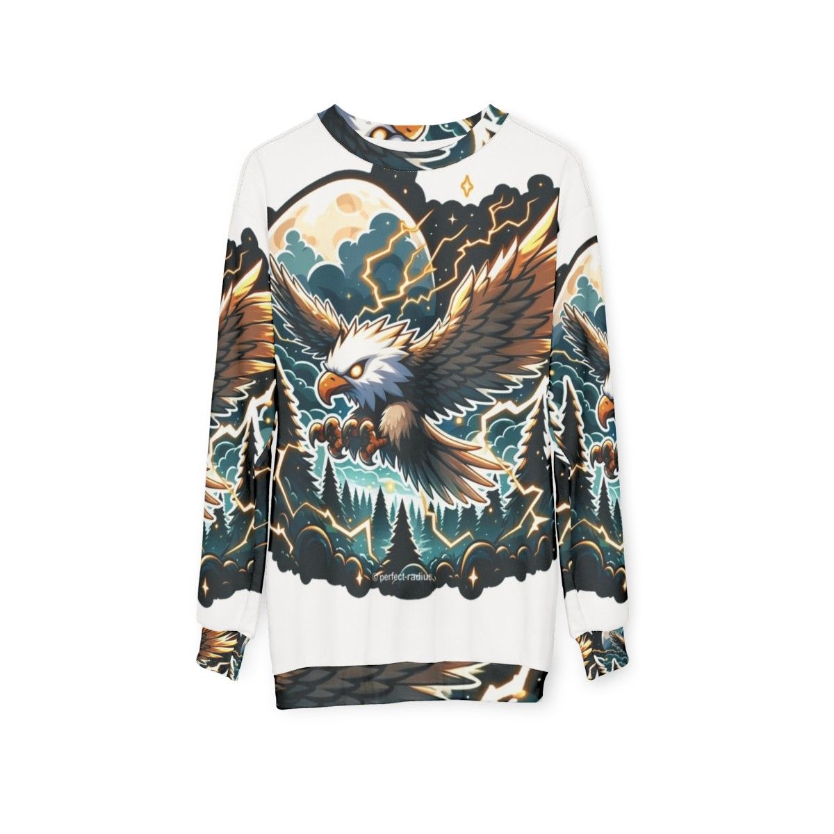 Legendary thunder eagle fantasy graphic sweatshirt - hanging