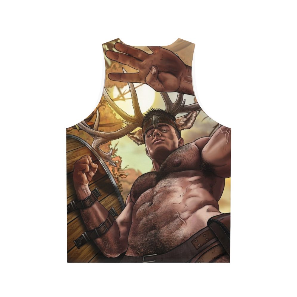 Unisex Shaman Tank Top with Fantasy Art Design - Back