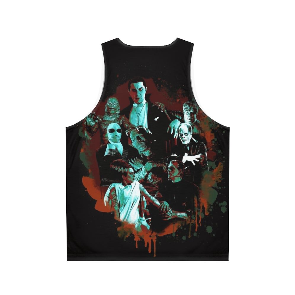 Unisex tank top featuring classic universal monsters - Back