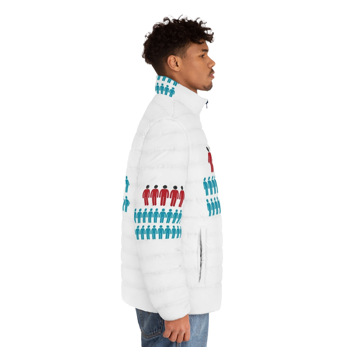 Squid Game Players Puffer Jacket with Squid Game Inspired Design - men side right