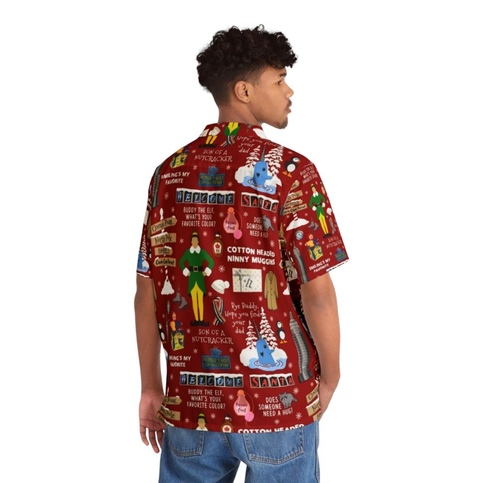 Buddy the Elf Christmas Hawaiian Shirt with Quotes and Collage Design - People Back