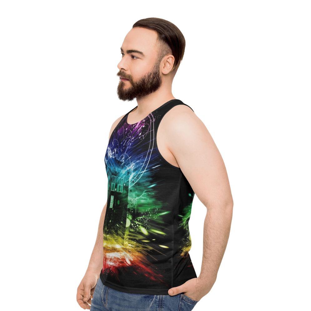 Time Storm Doctor Who Inspired Unisex Tank Top - men side