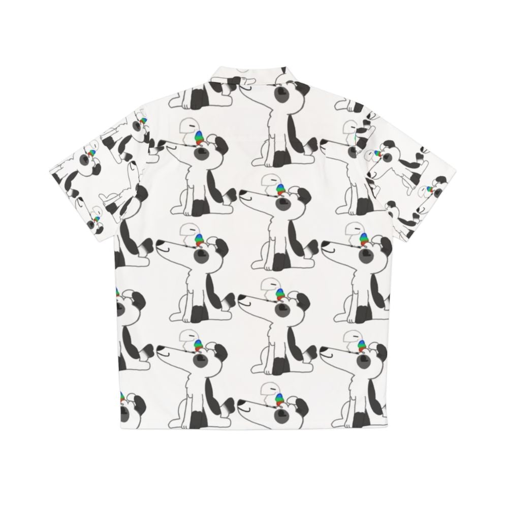 Vibrant Hawaiian shirt with dog and bird print design - Back