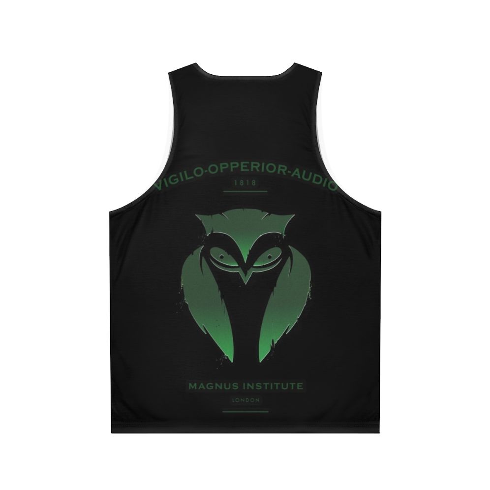 Dark academia unisex tank top with spooky emblem - Back